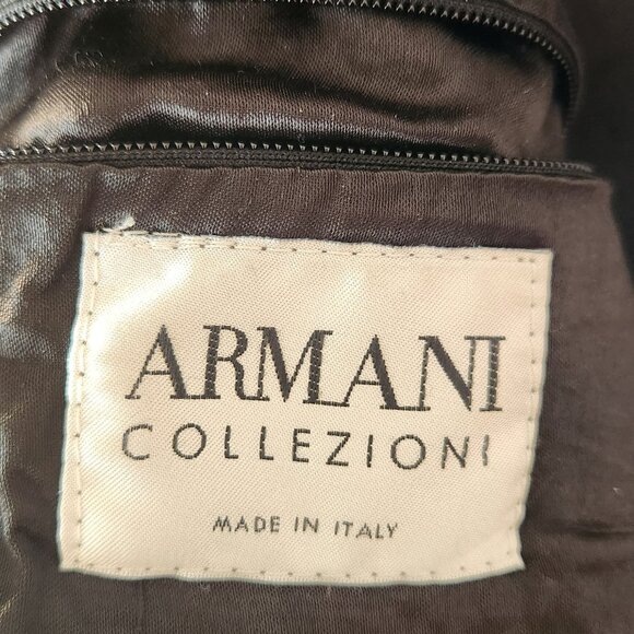 ARMANI 🇮🇹 Premium Black Leather Jacket | Size 50 (L) | Gently Used - Retail - Picture 5 of 6